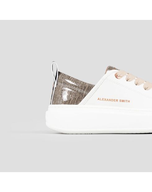 Baskets Wembley blanc/doré
