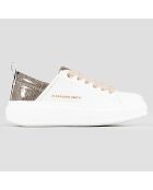 Baskets Wembley blanc/doré
