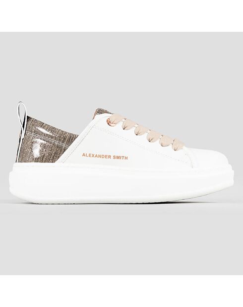 Baskets Wembley blanc/doré