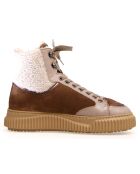 Baskets en Cuir Jenny taupe/marron