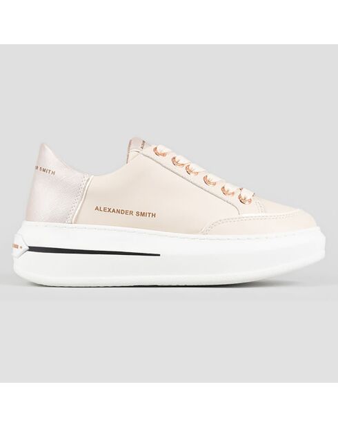 Baskets en Cuir Lancaster crème