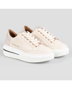 Baskets en Cuir Lancaster crème