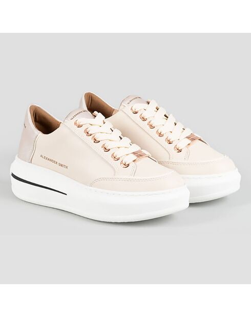 Baskets en Cuir Lancaster crème