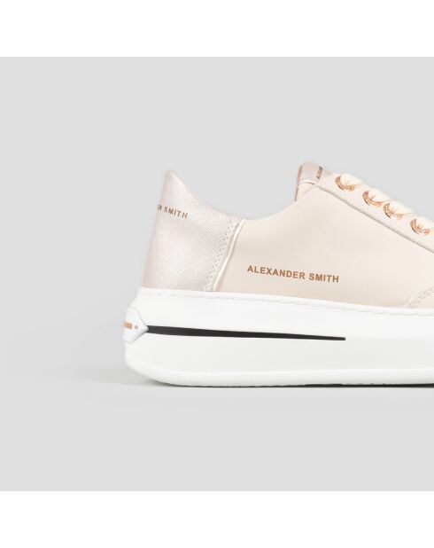 Baskets en Cuir Lancaster crème