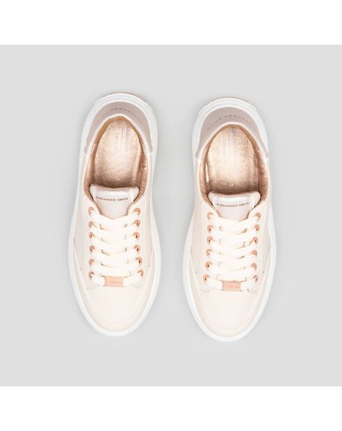Baskets en Cuir Lancaster crème