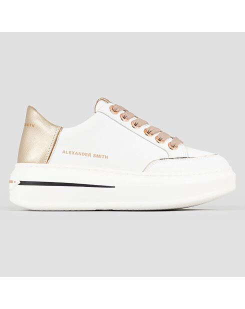 Lancaster wit/gouden leren sneakers