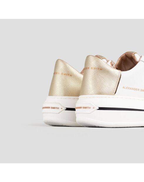 Lancaster wit/gouden leren sneakers