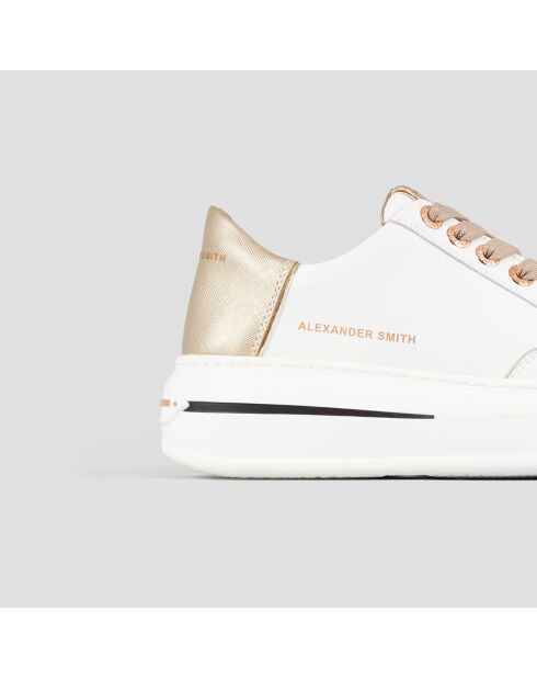 Lancaster wit/gouden leren sneakers