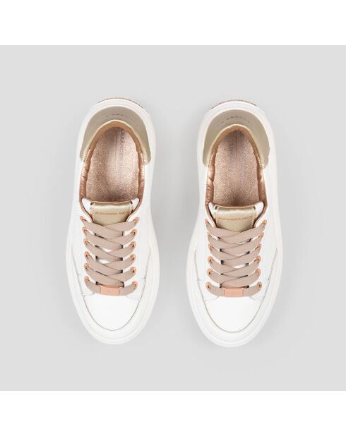 Lancaster wit/gouden leren sneakers