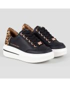 Baskets en Cuir Lancaster noir/sable