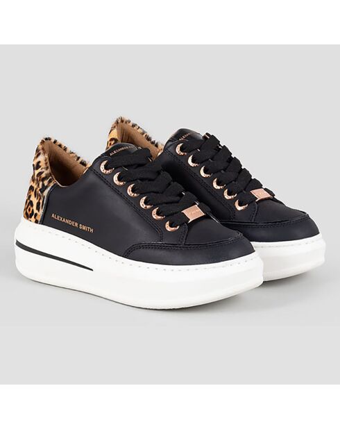 Baskets en Cuir Lancaster noir/sable