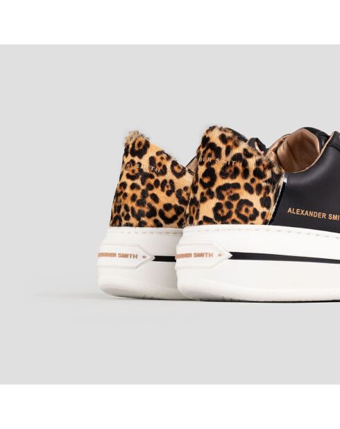 Baskets en Cuir Lancaster noir/sable