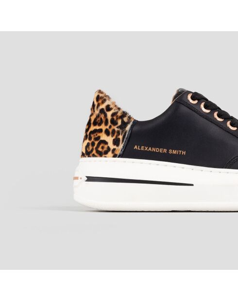Baskets en Cuir Lancaster noir/sable