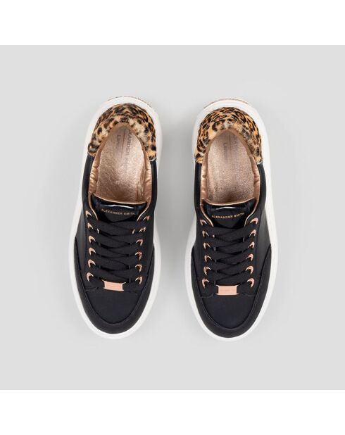 Baskets en Cuir Lancaster noir/sable