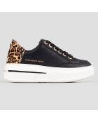 Baskets en Cuir Lancaster noir/sable