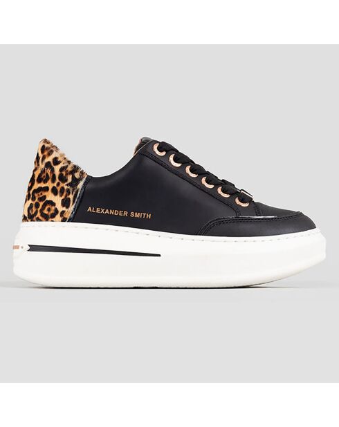 Baskets en Cuir Lancaster noir/sable