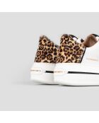 Baskets en Cuir Lancaster blanc/sable