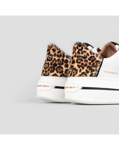 Baskets en Cuir Lancaster blanc/sable