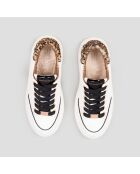 Baskets en Cuir Lancaster blanc/sable