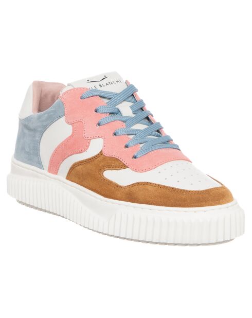 Baskets en Cuir Laura marron/freesia/gris nuage