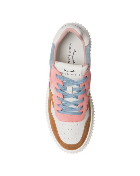 Baskets en Cuir Laura marron/freesia/gris nuage