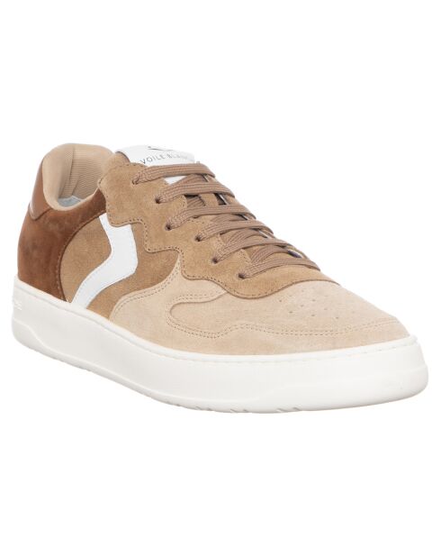 Baskets en Cuir Layton beige clair/marron clair