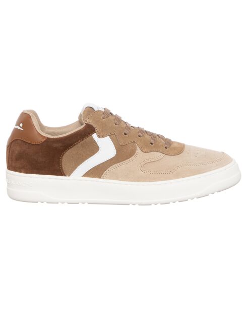 Baskets en Cuir Layton beige clair/marron clair
