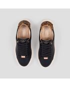 Baskets en Cuir London noir/sable