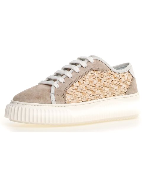 Baskets en Cuir Maiorca ardoise/beige