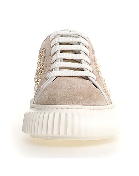Baskets en Cuir Maiorca ardoise/beige