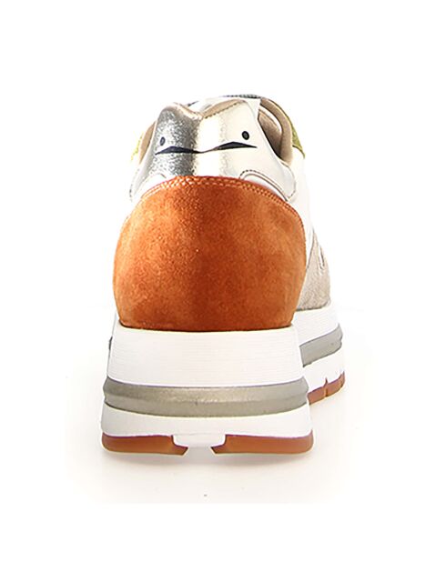 Baskets en Cuir Maran beige clair/orange foncé