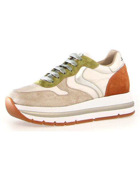 Baskets en Cuir Maran beige clair/orange foncé