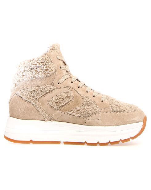 Baskets en Cuir Maran beige clair/écru