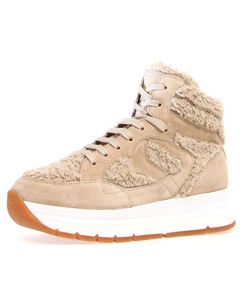 Baskets en Cuir Maran beige clair/écru