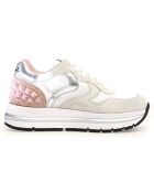 Baskets en Cuir Maran blanc/rose