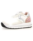 Baskets en Cuir Maran blanc/rose