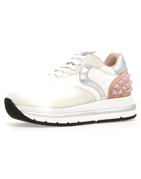 Baskets en Cuir Maran blanc/rose