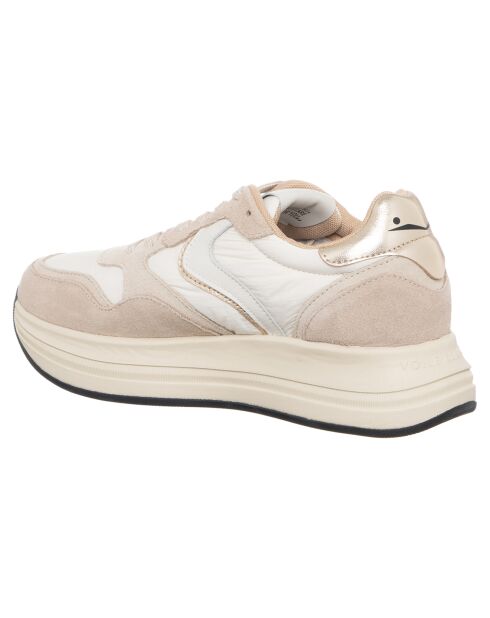 Baskets en Cuir Melany beige clair/blanc