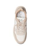 Baskets en Cuir Melany beige clair/blanc