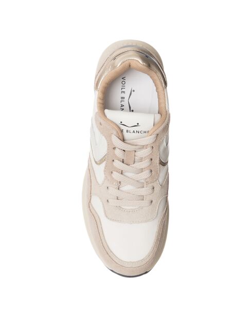 Baskets en Cuir Melany beige clair/blanc