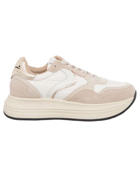 Baskets en Cuir Melany beige clair/blanc