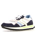 Baskets en Cuir Qwark indigo/blanc
