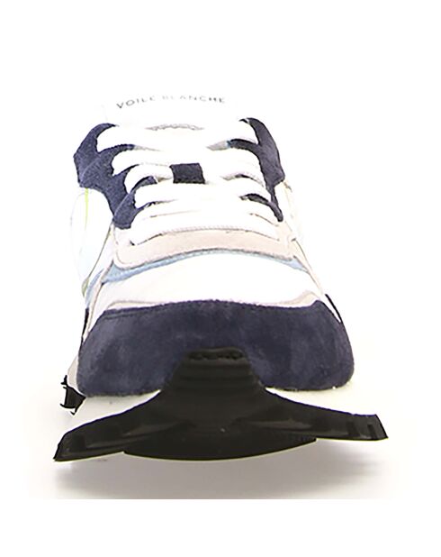Baskets en Cuir Qwark indigo/blanc