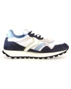 Baskets en Cuir Qwark indigo/blanc