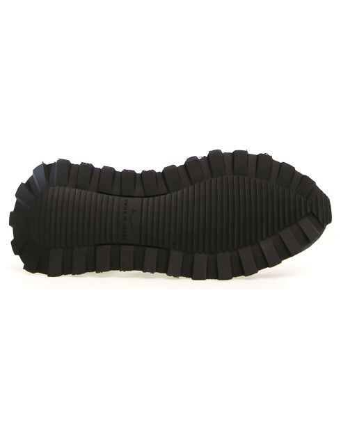 Baskets en Cuir Qwark indigo/blanc