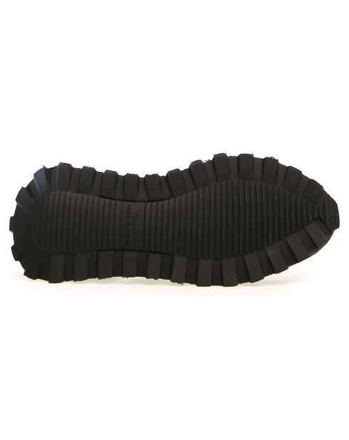 Baskets en Cuir Qwark indigo/blanc