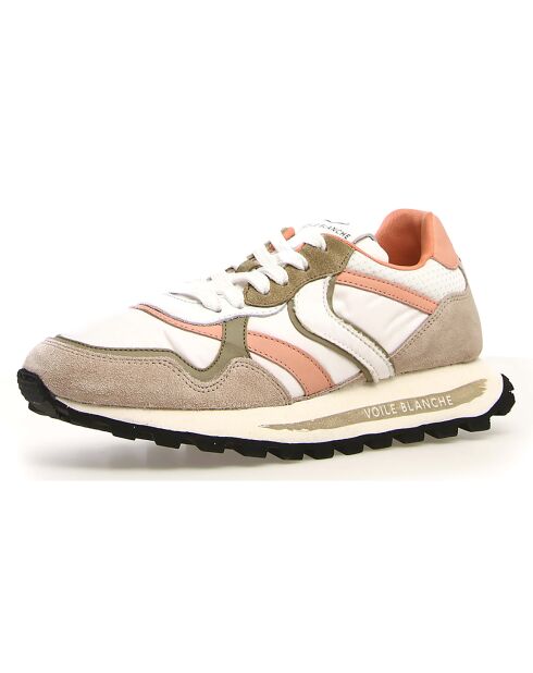 Baskets en Cuir Qwark beige/blanc/pierre
