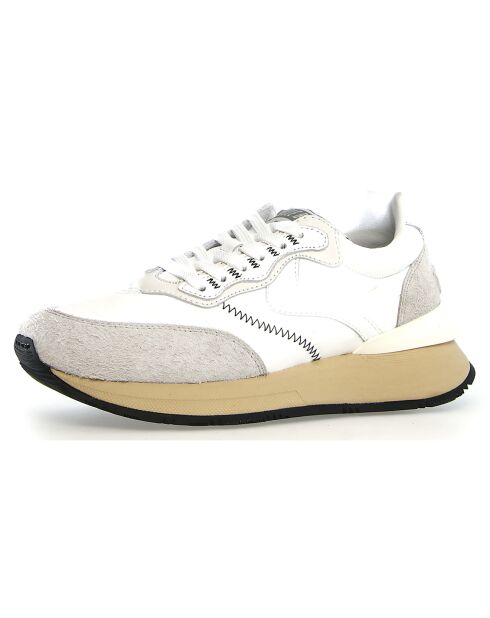 Baskets en Cuir Qwark glace/blanc