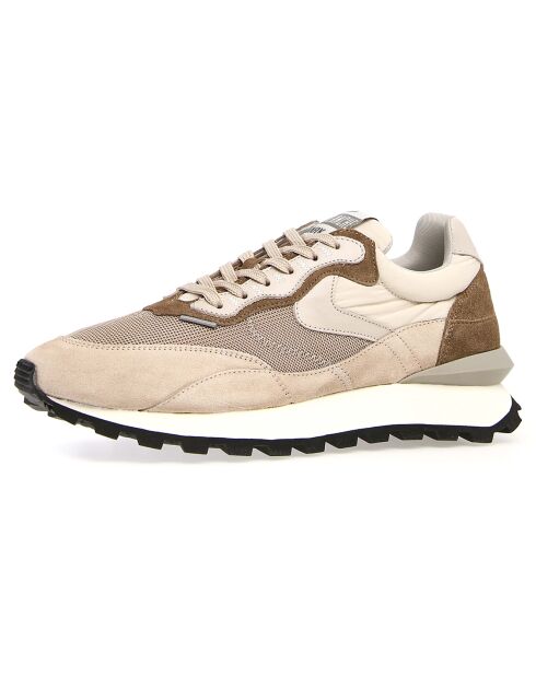 Baskets en Cuir Qwark beige clair/taupe