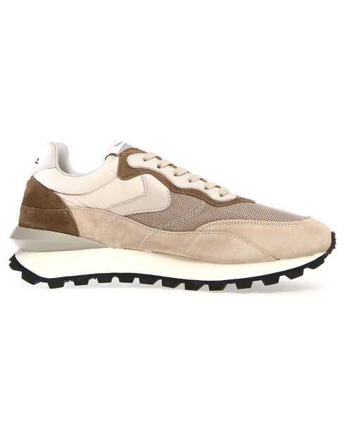 Baskets en Cuir Qwark beige clair/taupe